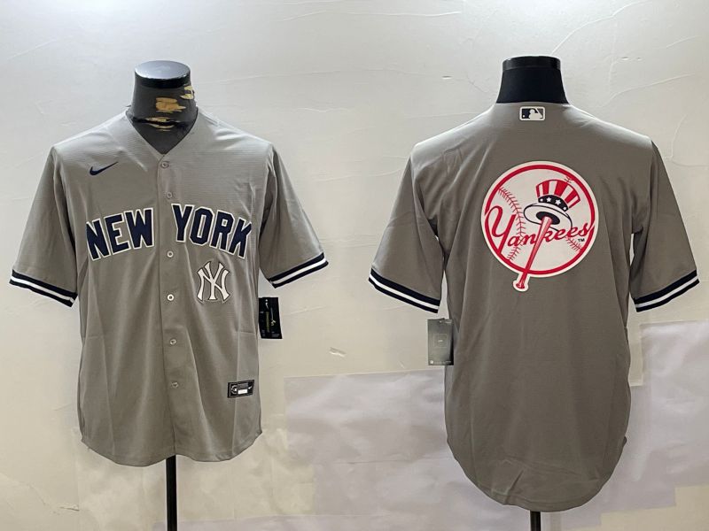 Men New York Yankees Blank Grey Game 2024 Nike MLB Jersey style 10273->new york yankees->MLB Jersey